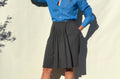 Sportmax gray wool blend pleated skort