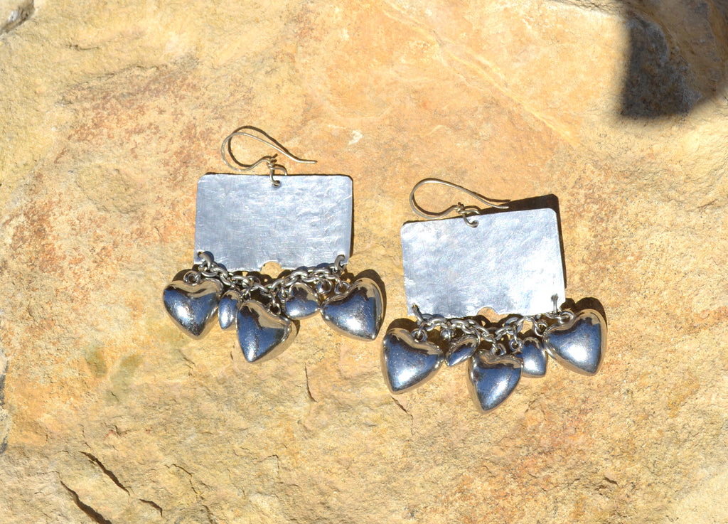 Handmade hearts earrings