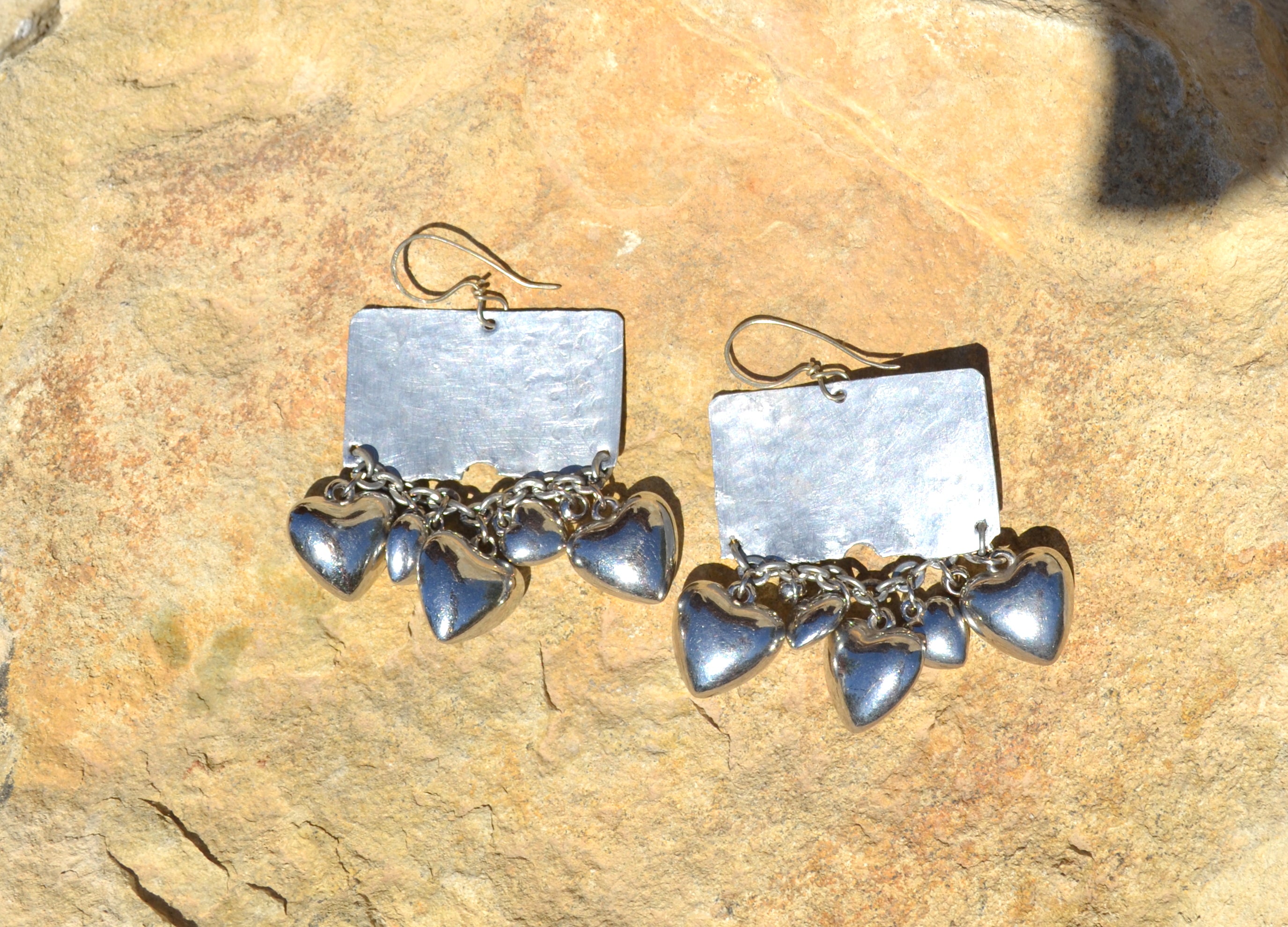 Handmade hearts earrings