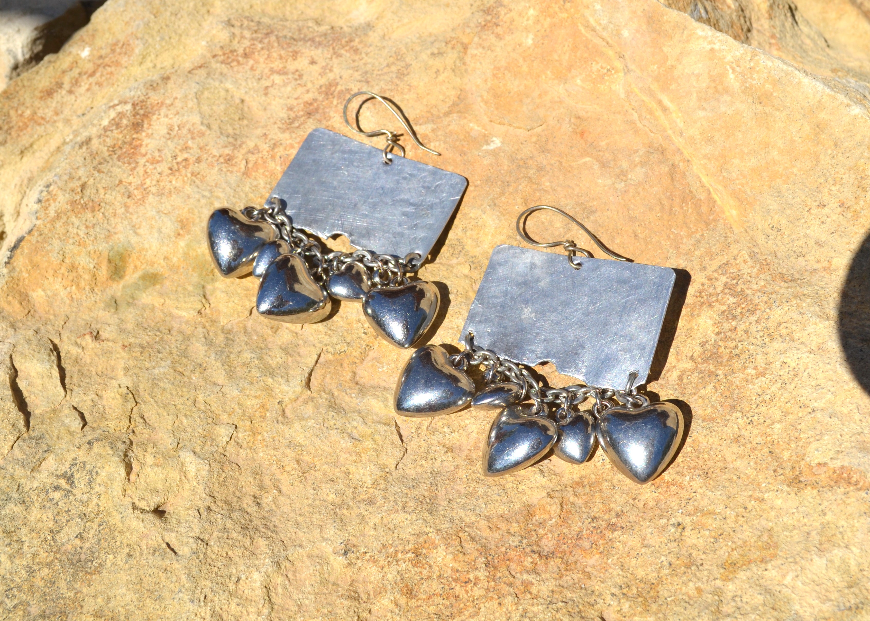 Handmade hearts earrings