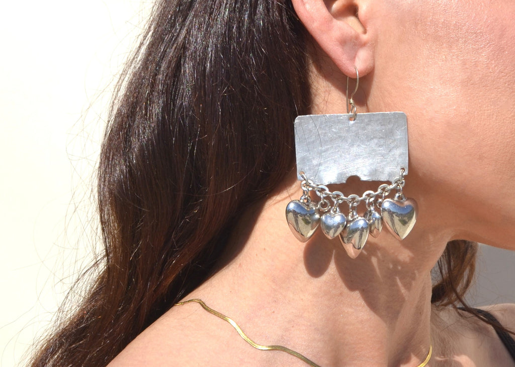 Handmade hearts earrings