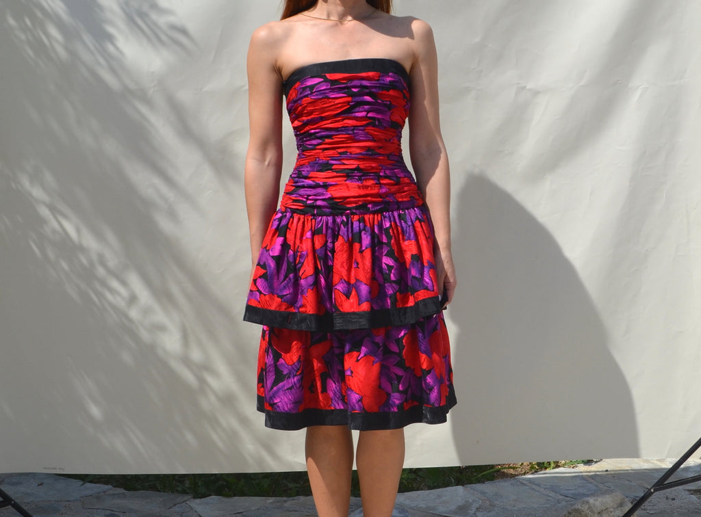 Vintage 80s silk dress