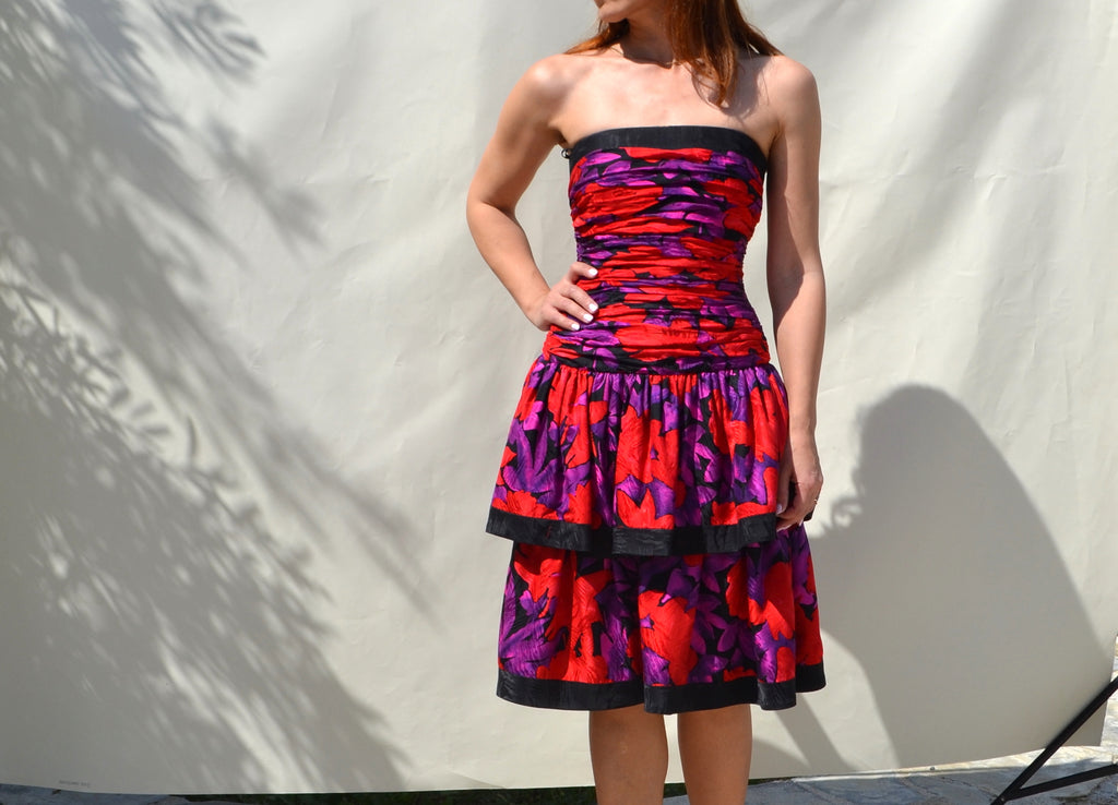 Vintage 80s silk dress