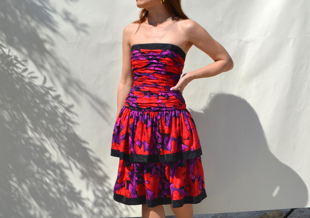 Vintage 80s silk dress