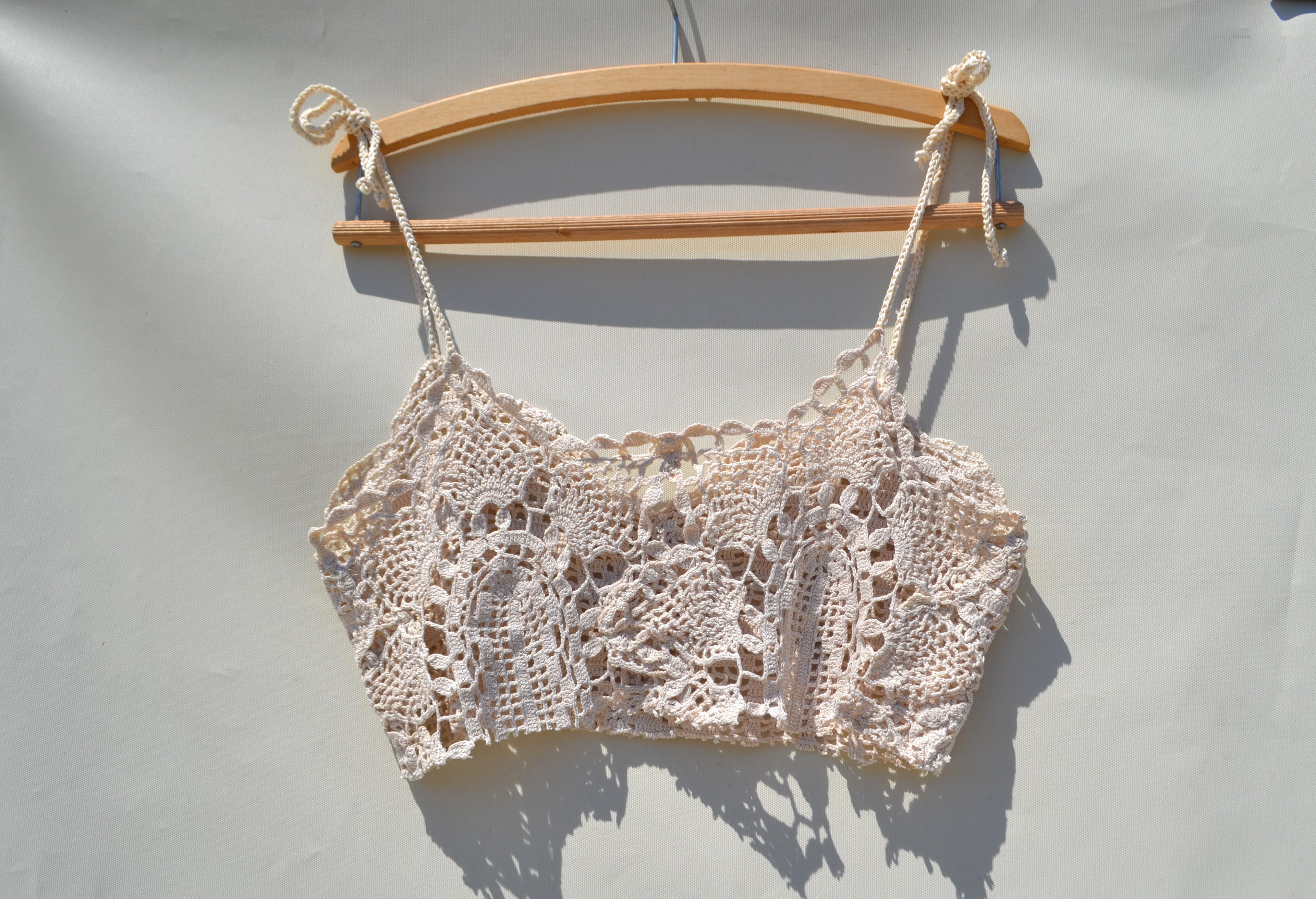 Crochet lace upcycled boho chic top