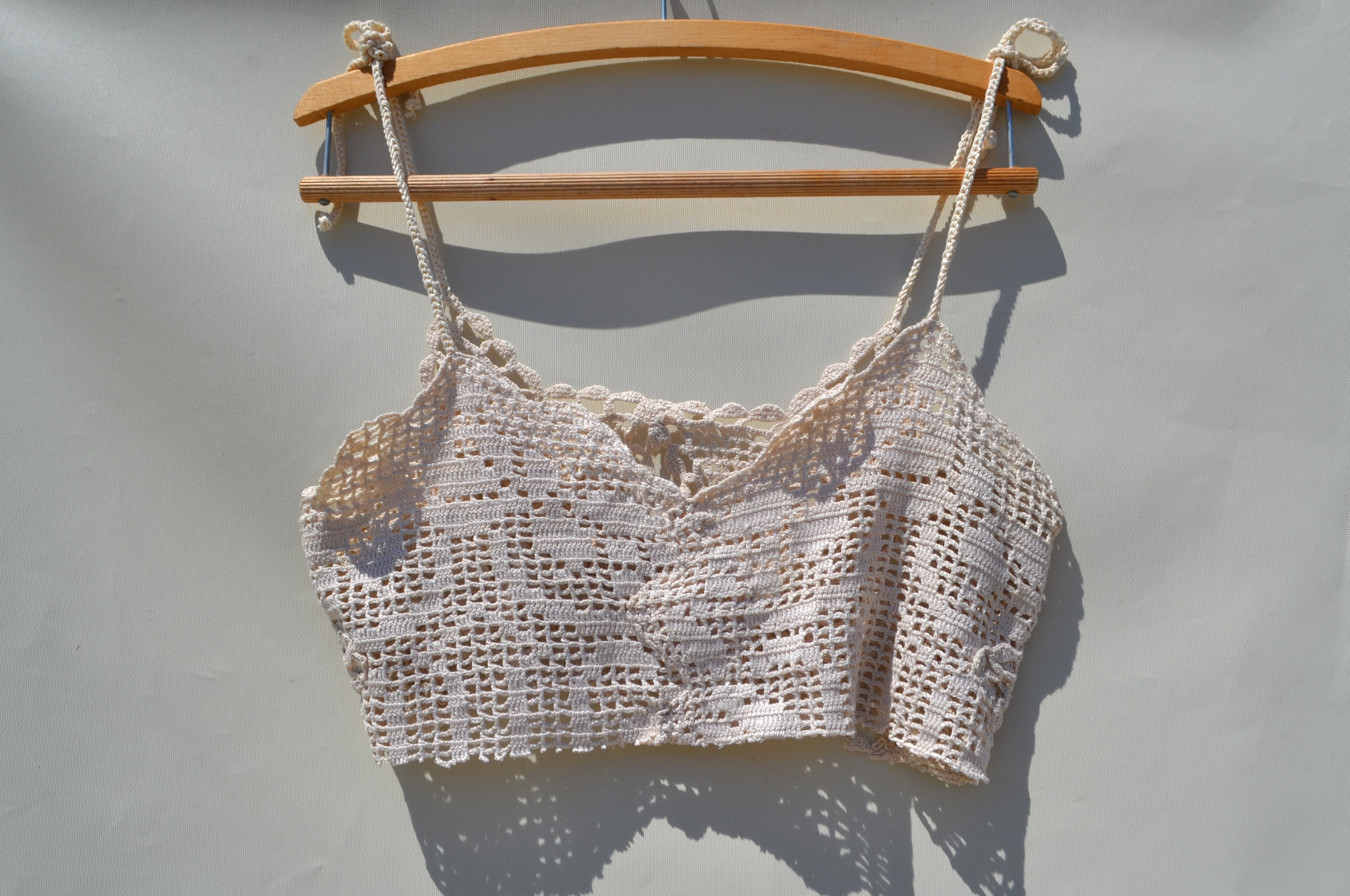 Crochet lace upcycled boho chic top