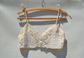Handmade cotton crochet lace upcycled crop top