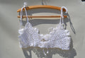 Cotton crochet delicate upcycled crop top