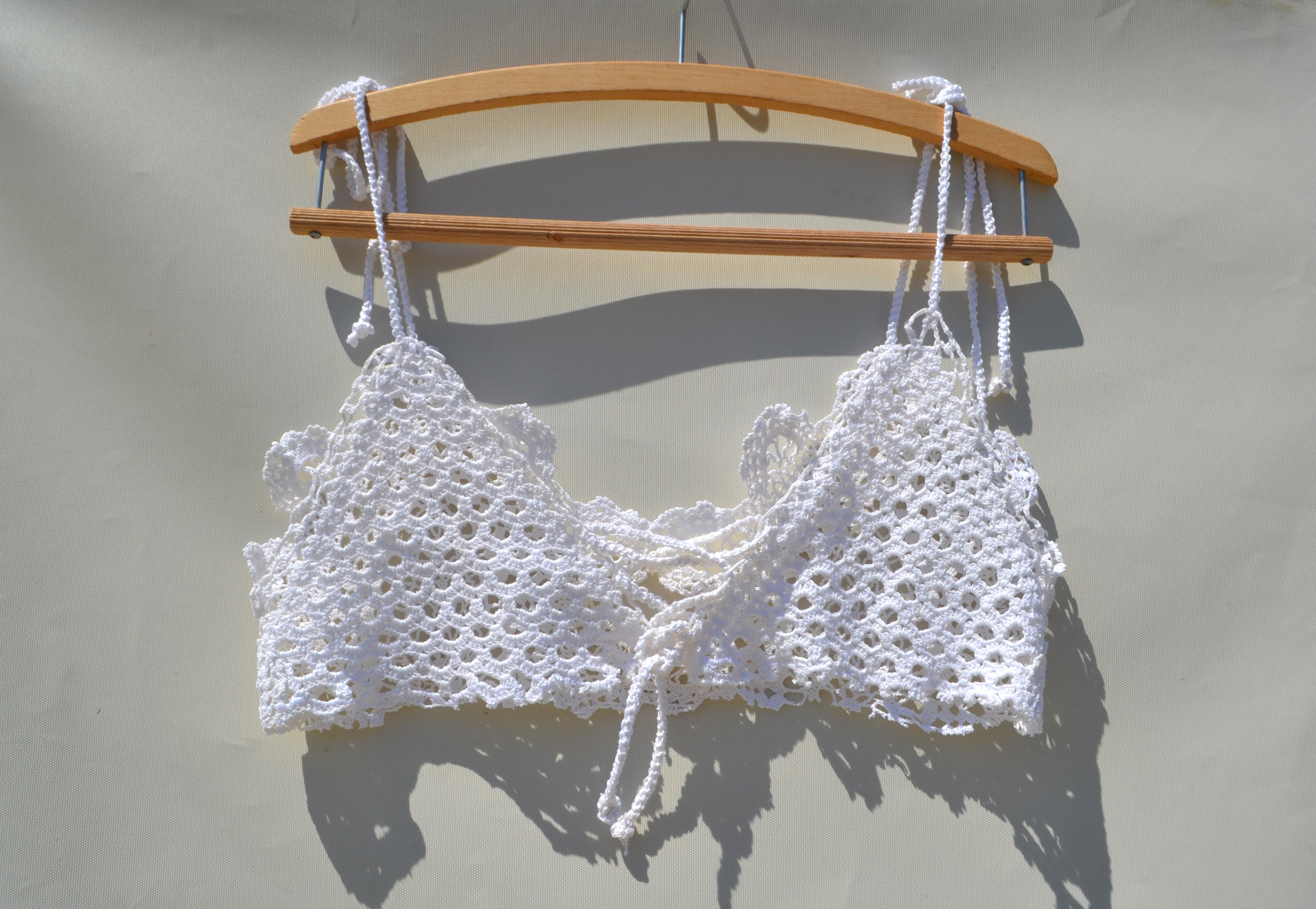 Cotton crochet delicate upcycled crop top
