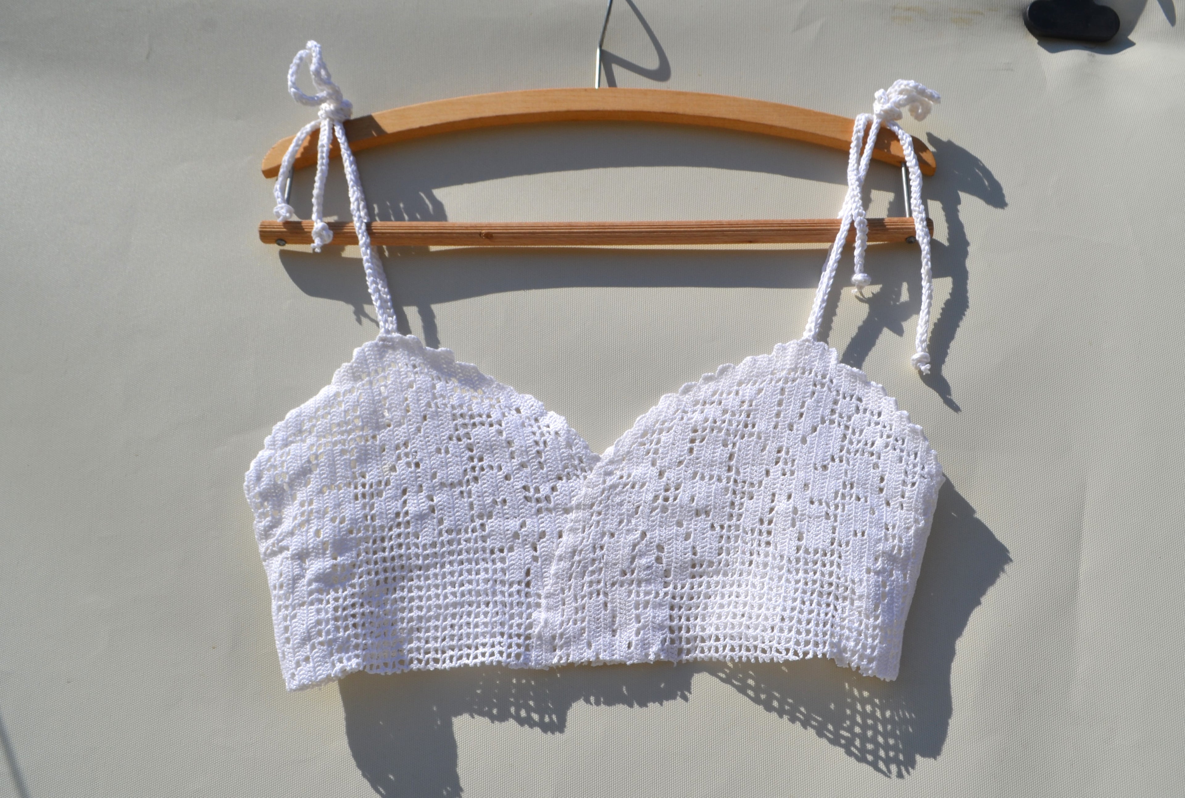 Cotton crochet upcycled crop top