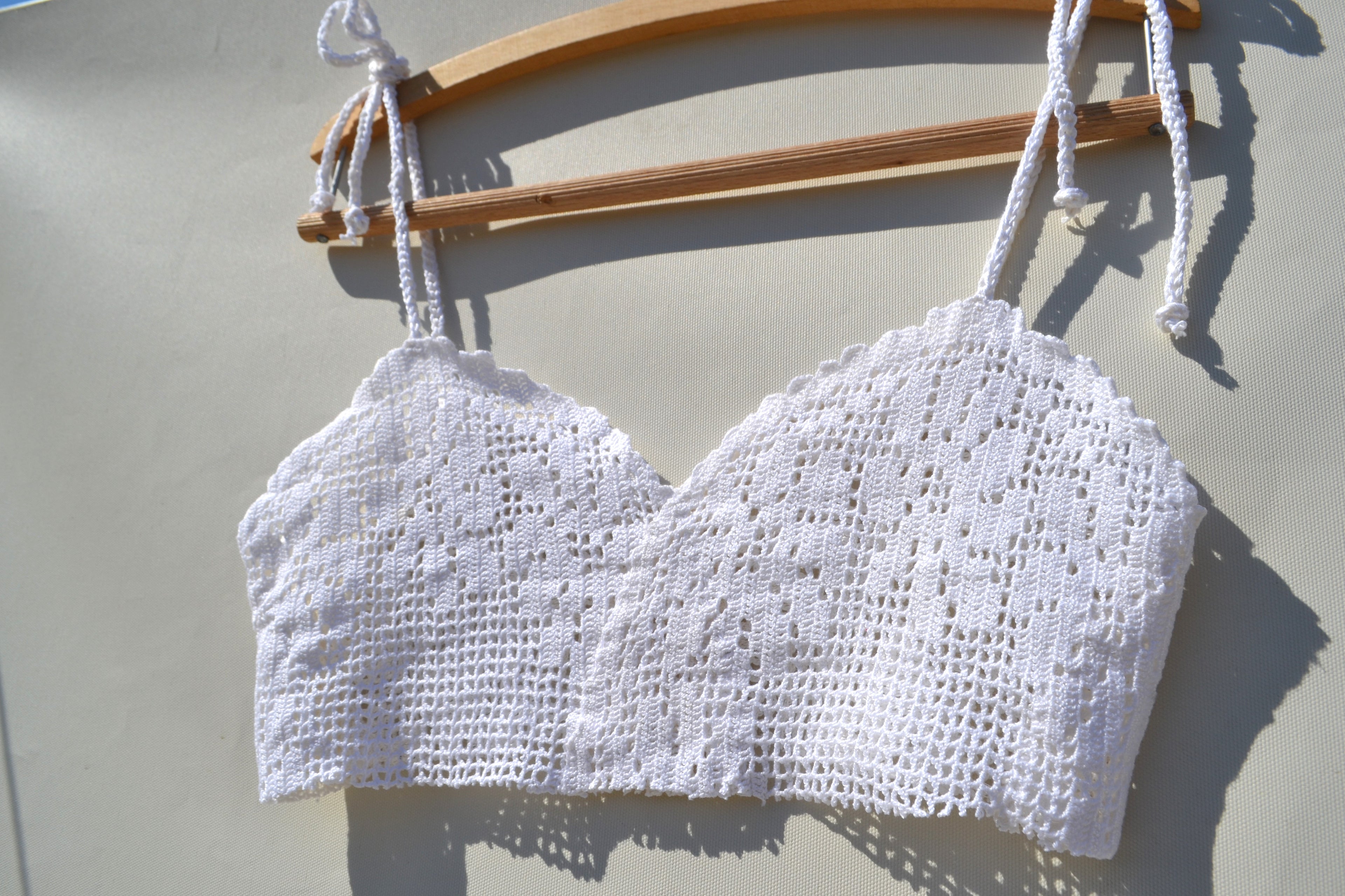 Cotton crochet upcycled crop top