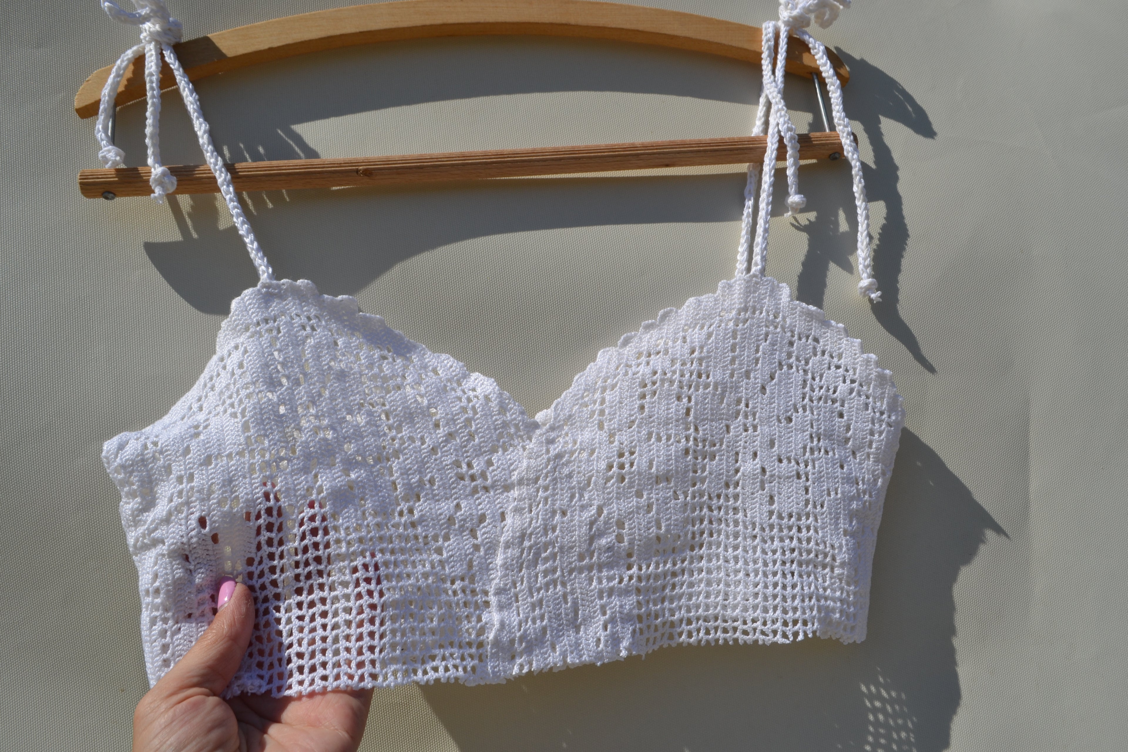 Cotton crochet upcycled crop top