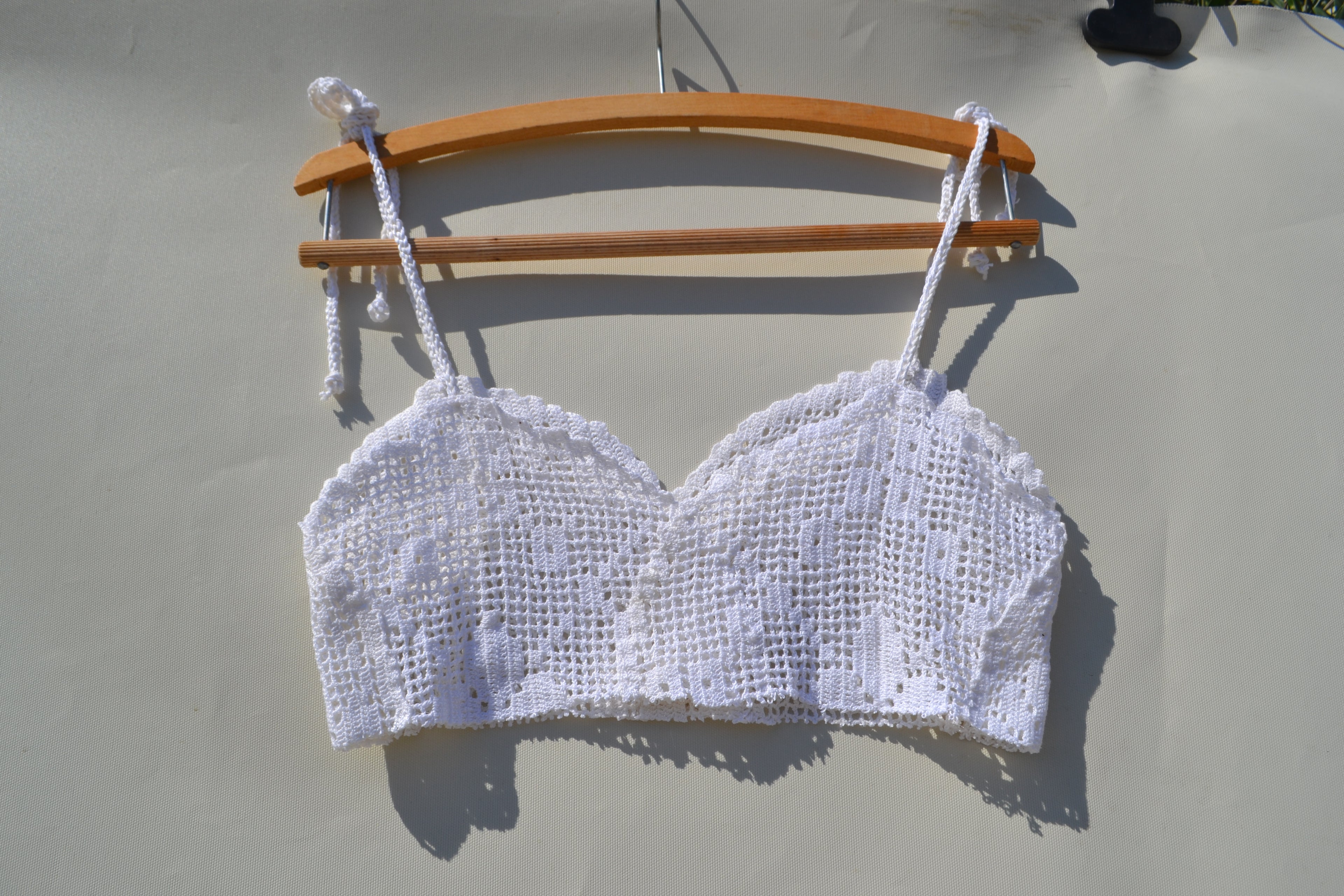 Cotton crochet upcycled crop top