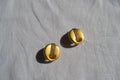 Gold brass round earrings,clip on earrings.
