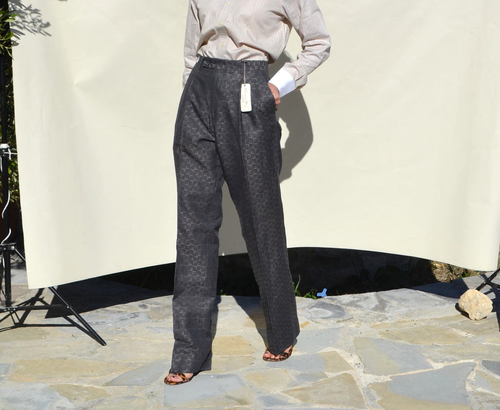 Christian Dior Gray Jacquard Pants