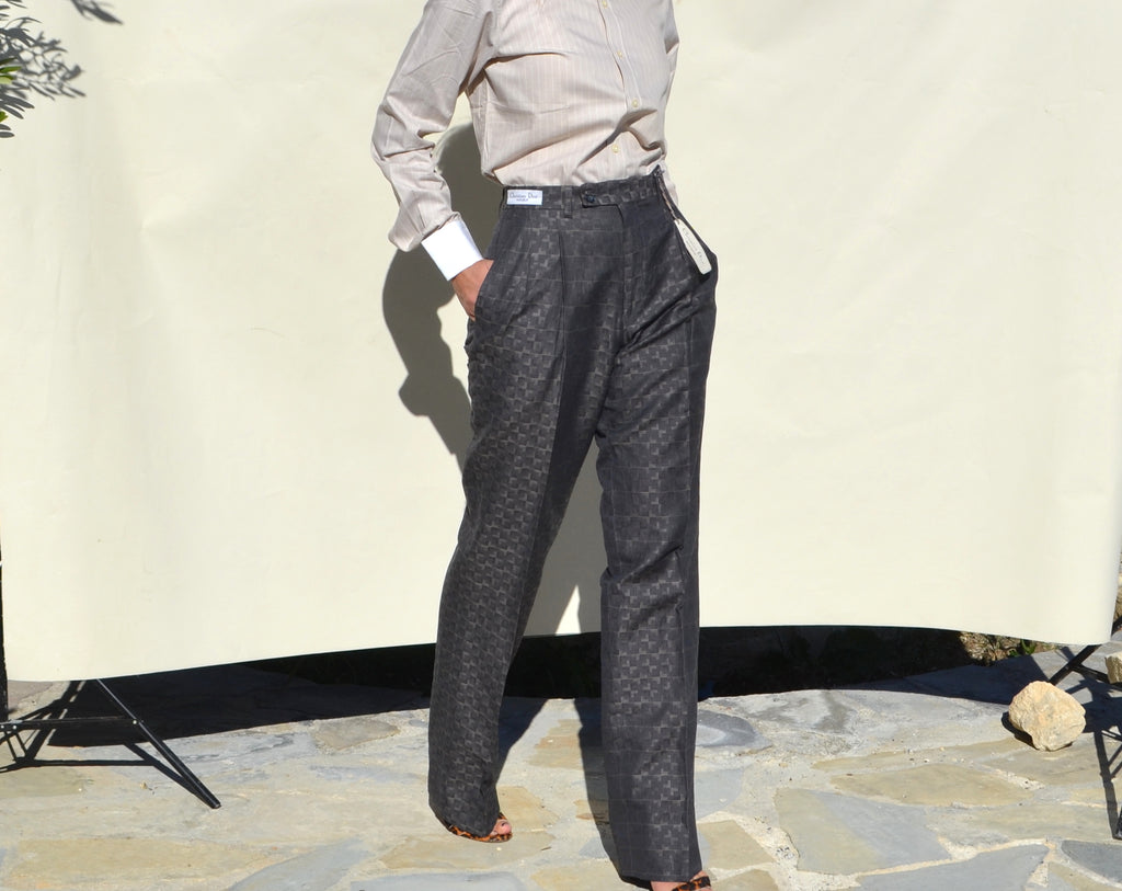Christian Dior Gray Jacquard Pants