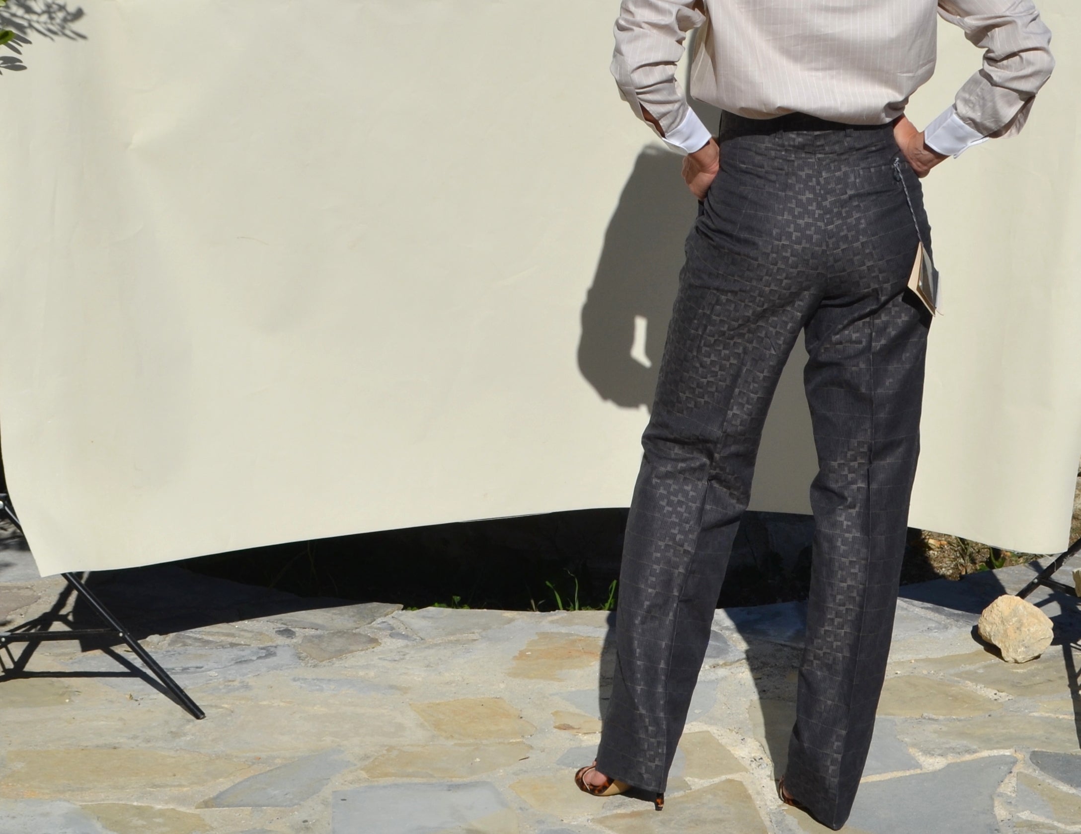 Christian Dior Gray Jacquard Pants