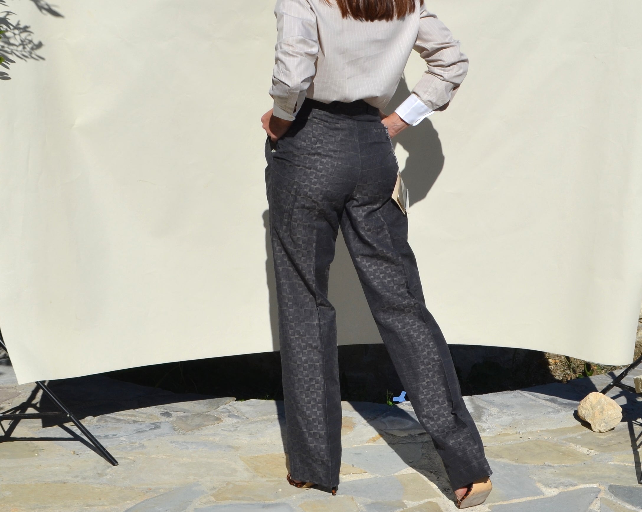 Christian Dior Gray Jacquard Pants