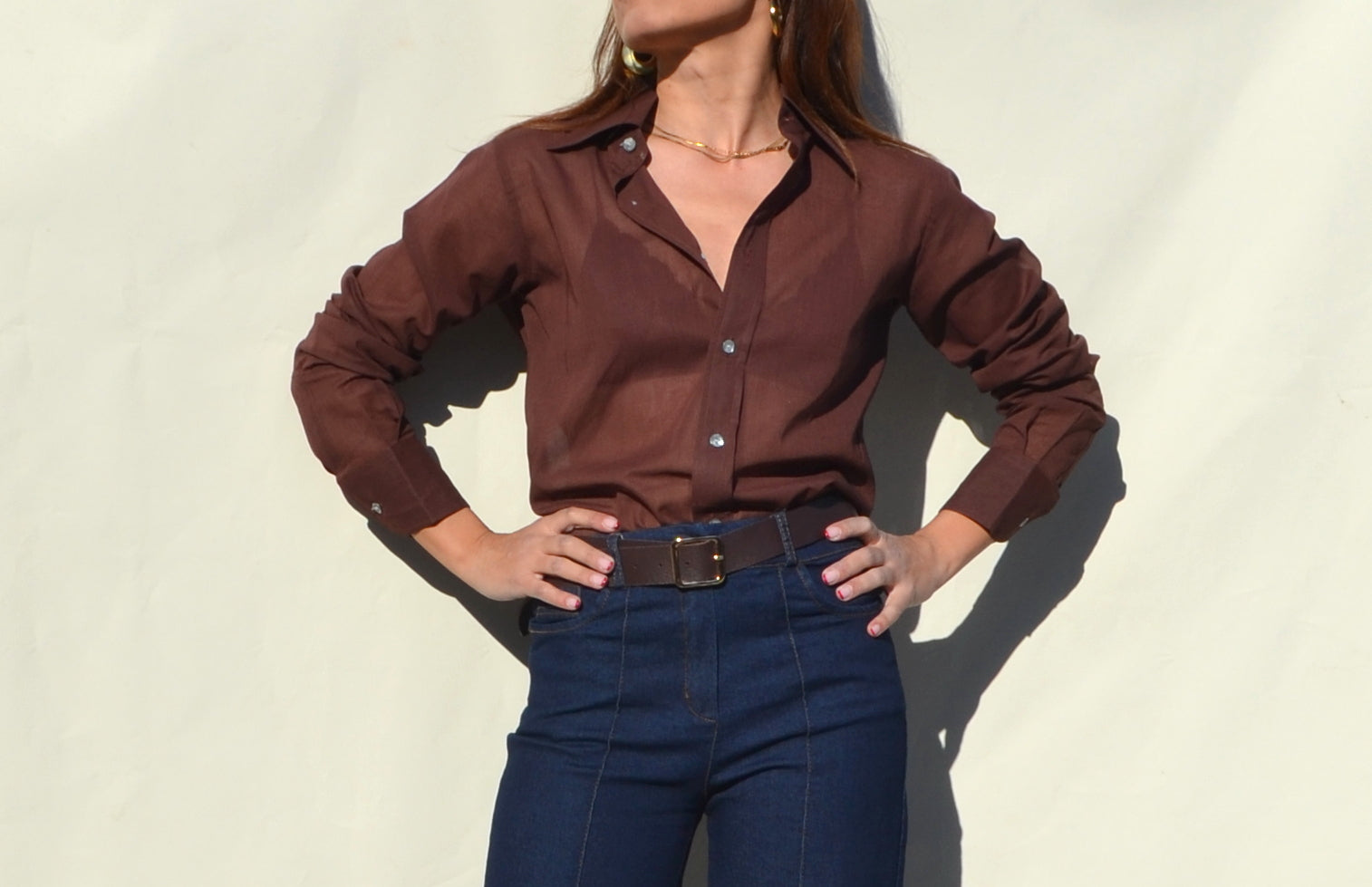 Christian Dior brown 70s/80s shirt