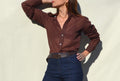Christian Dior brown 70s/80s shirt