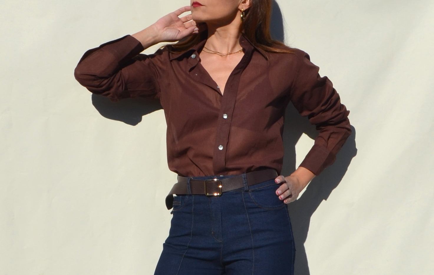 Christian Dior brown 70s/80s shirt