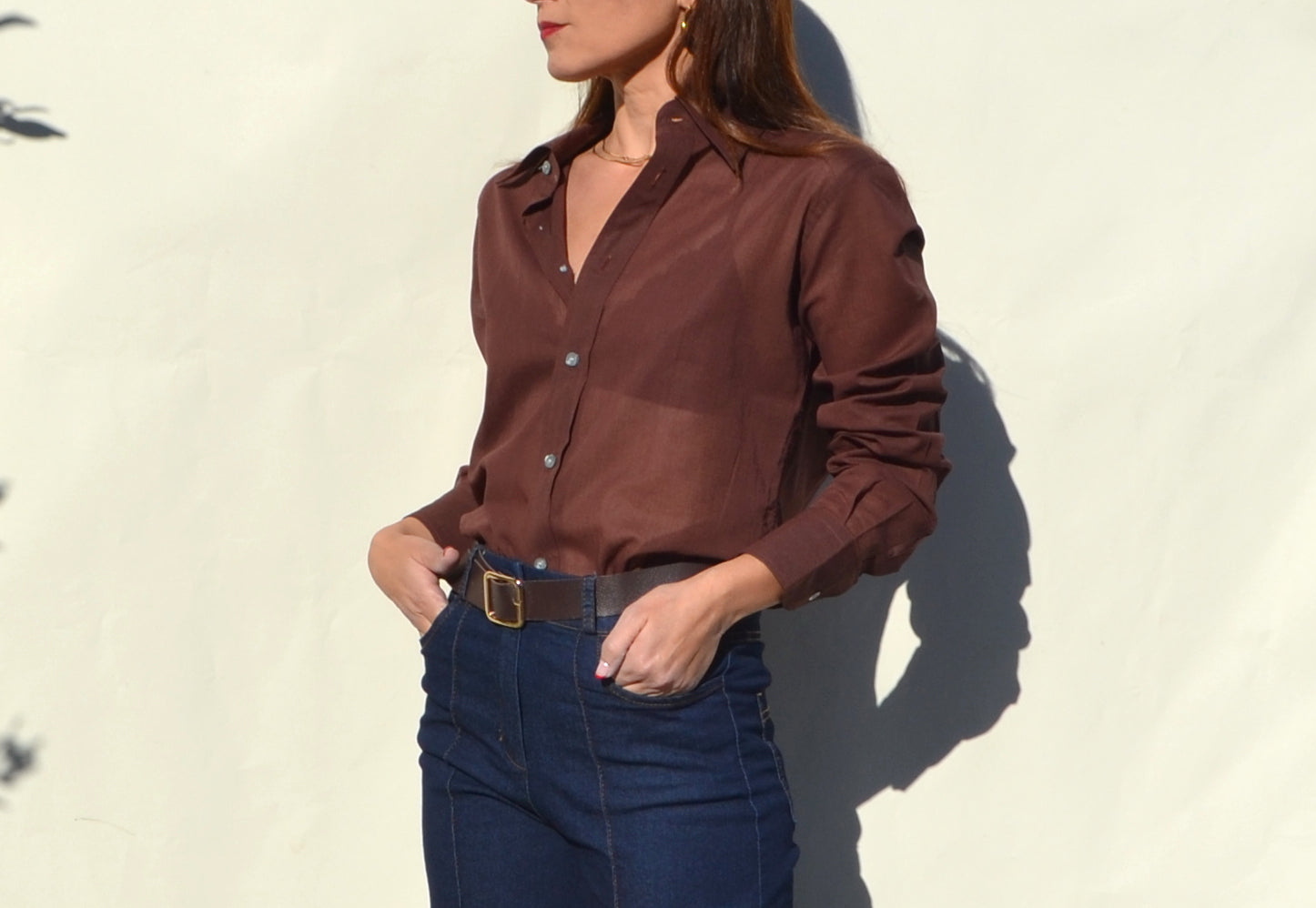Christian Dior brown 70s/80s shirt