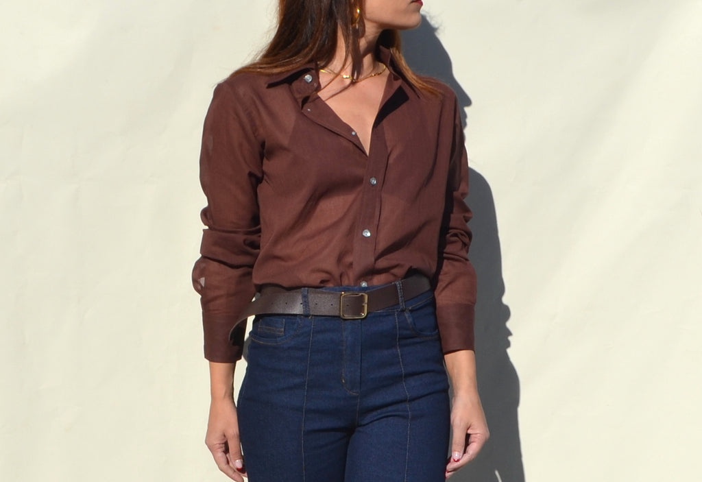 Christian Dior brown 70s/80s shirt