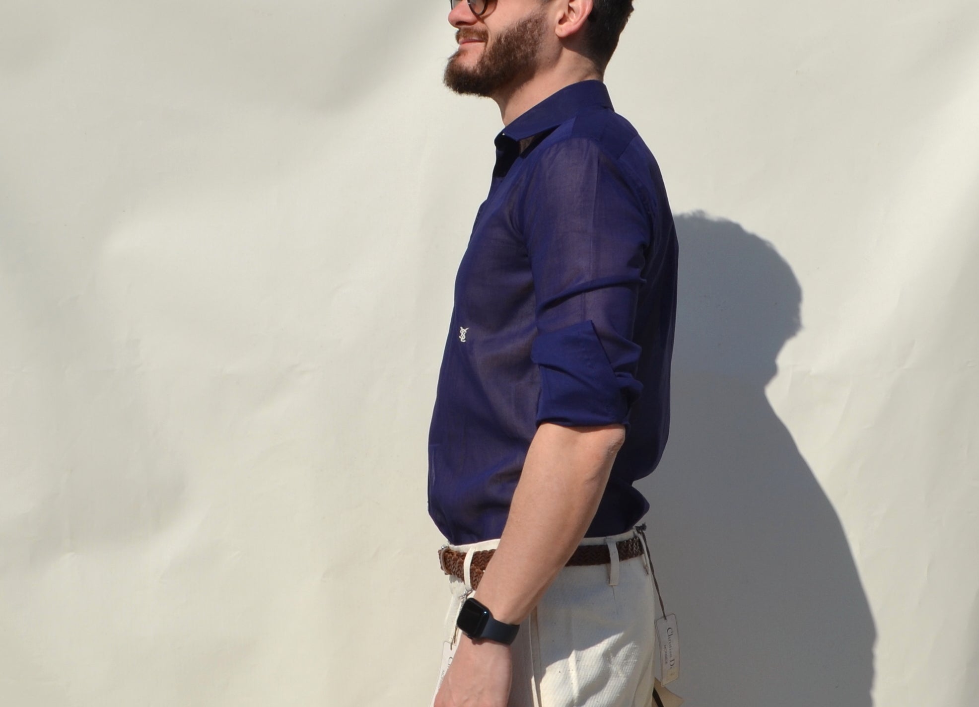 Yves Saint Laurent blue 70/80 shirt
