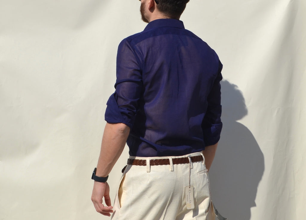Yves Saint Laurent blue 70/80 shirt