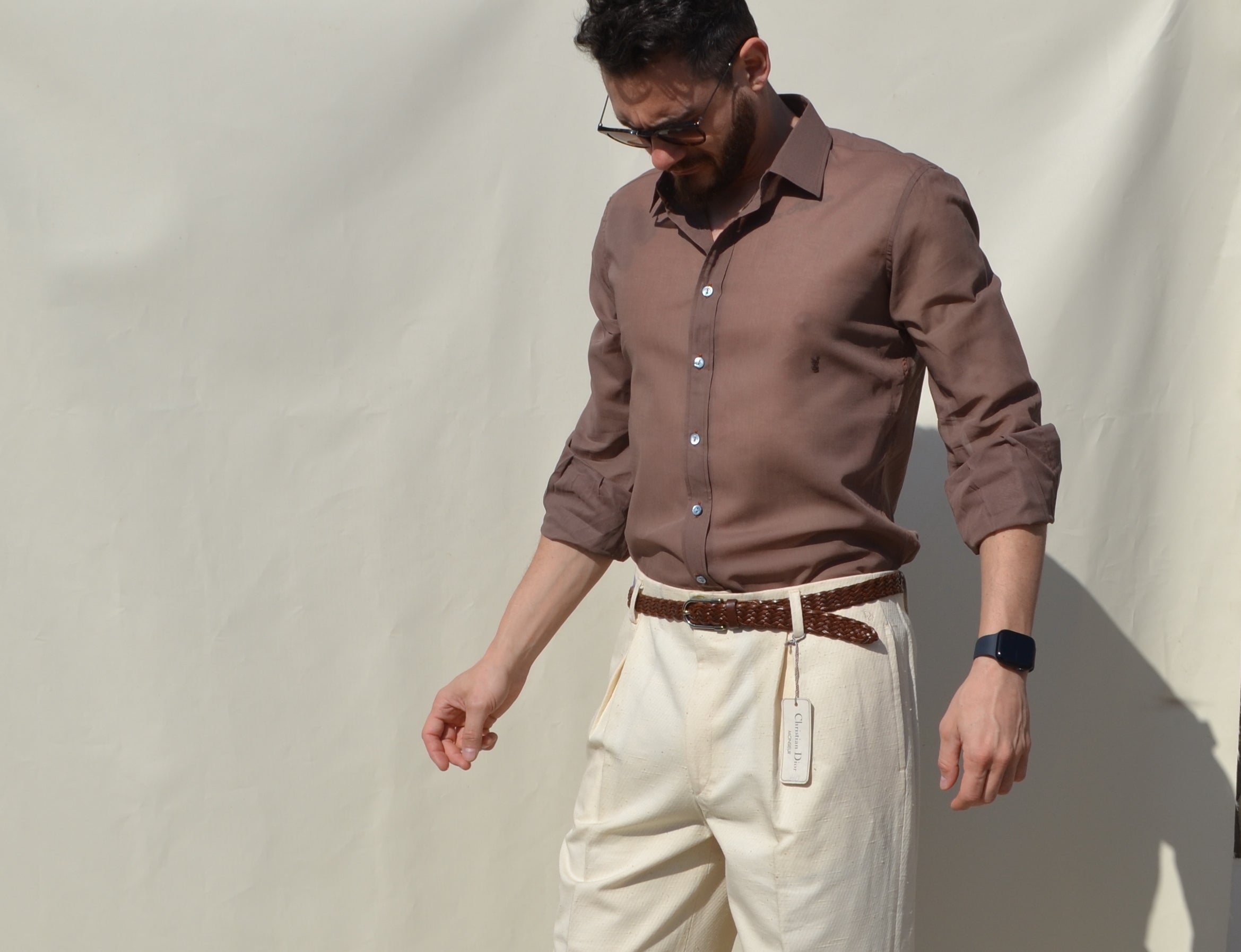 Yves Saint Laurent cocoa brown 70s/80s shirt