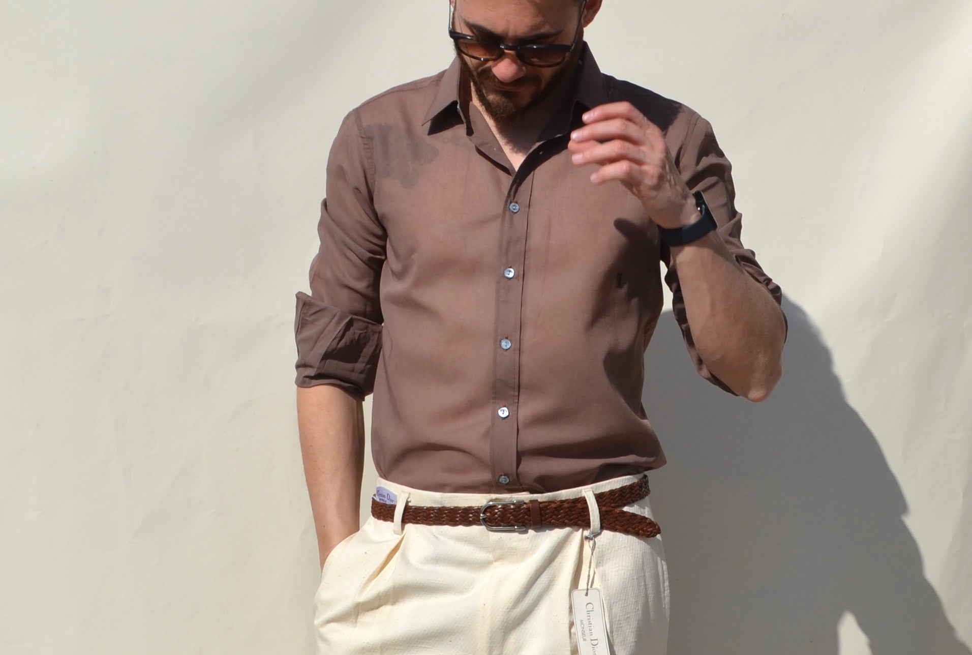Yves Saint Laurent cocoa brown 70s/80s shirt