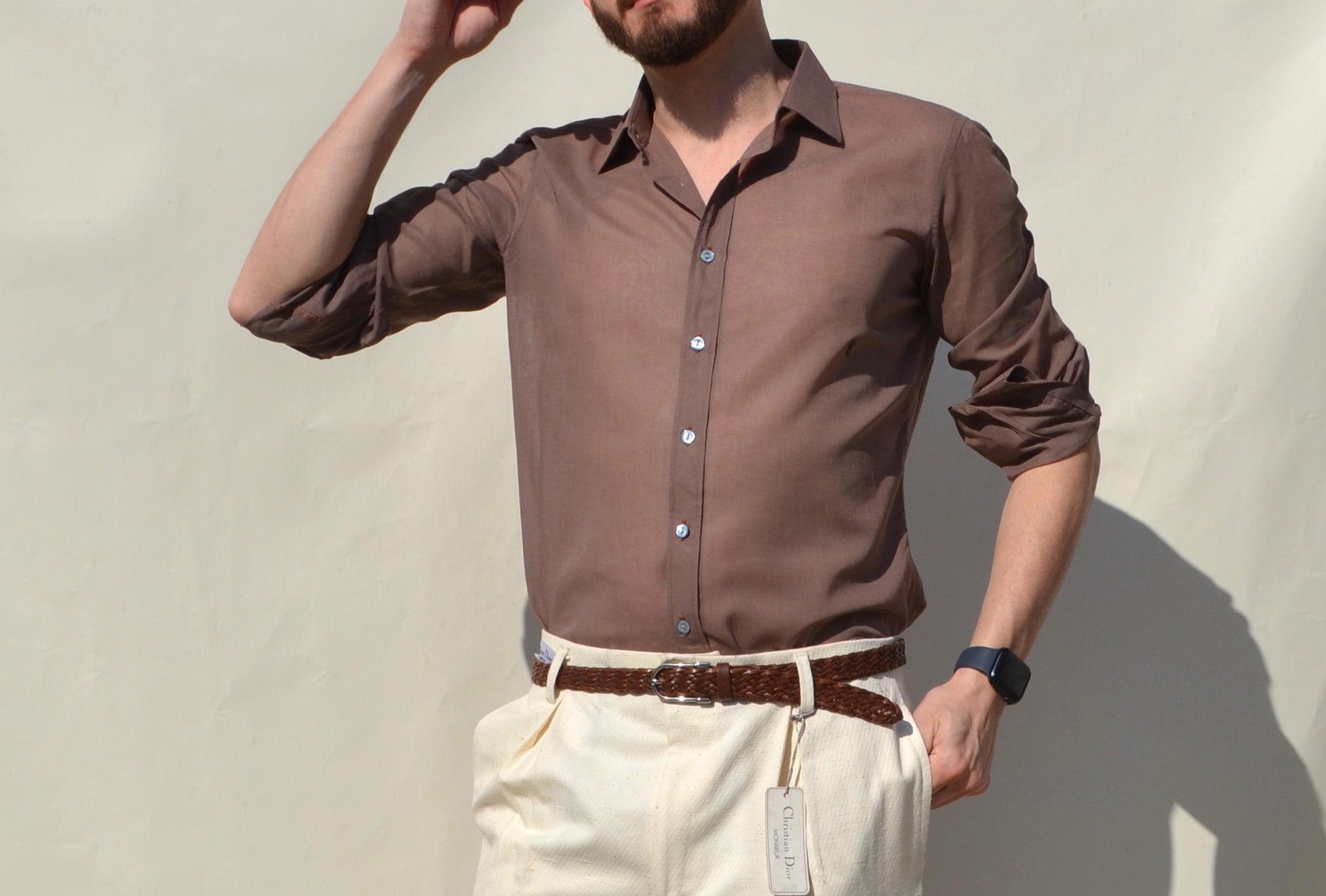 Yves Saint Laurent cocoa brown 70s/80s shirt