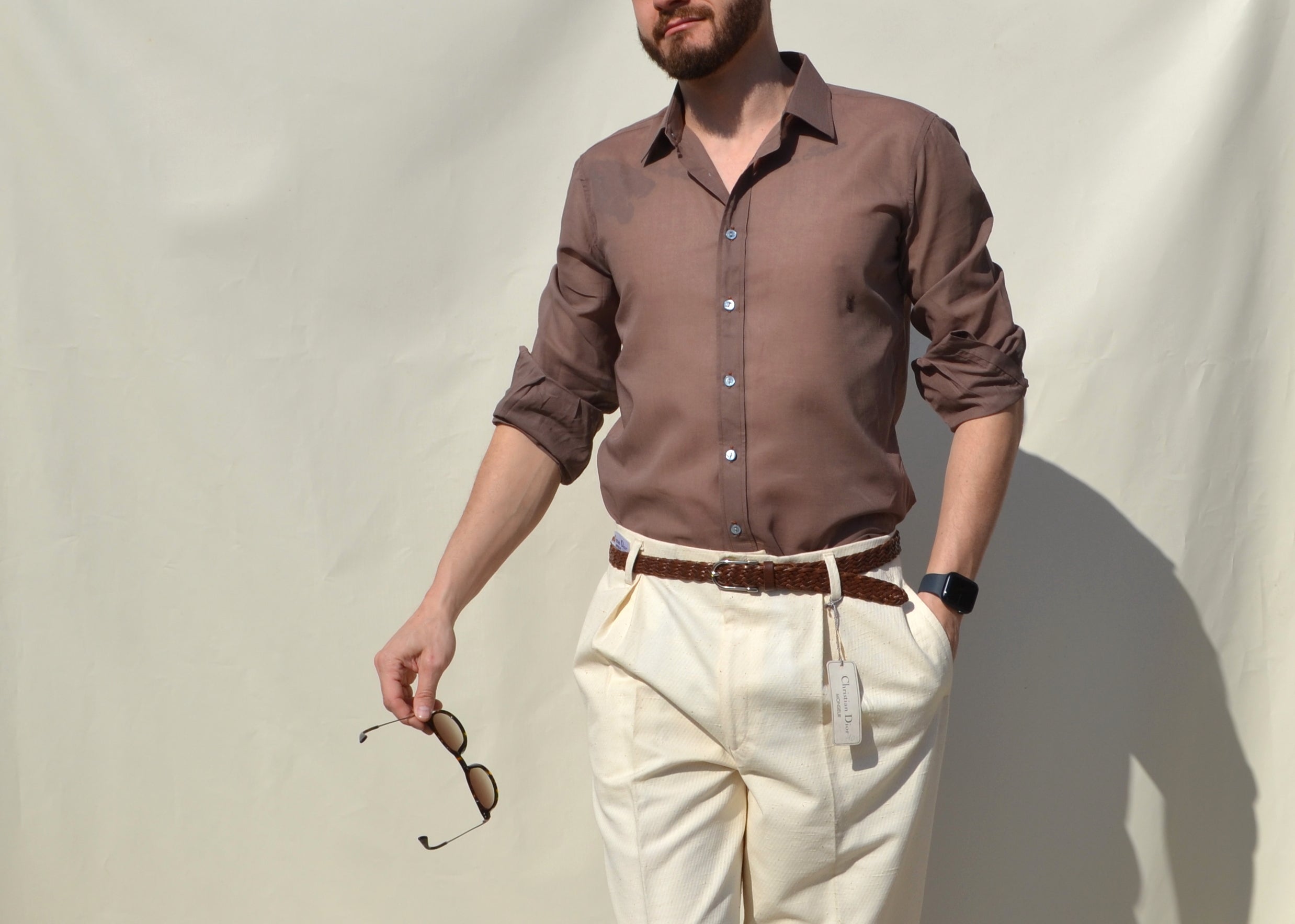 Yves Saint Laurent cocoa brown 70s/80s shirt