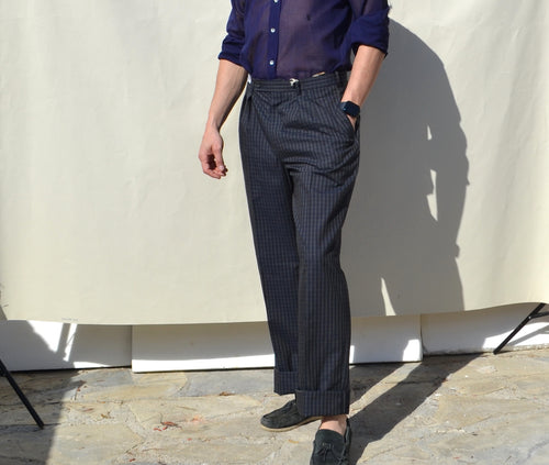 Christian Dior 80s/90s stock blue/gray plaided pants