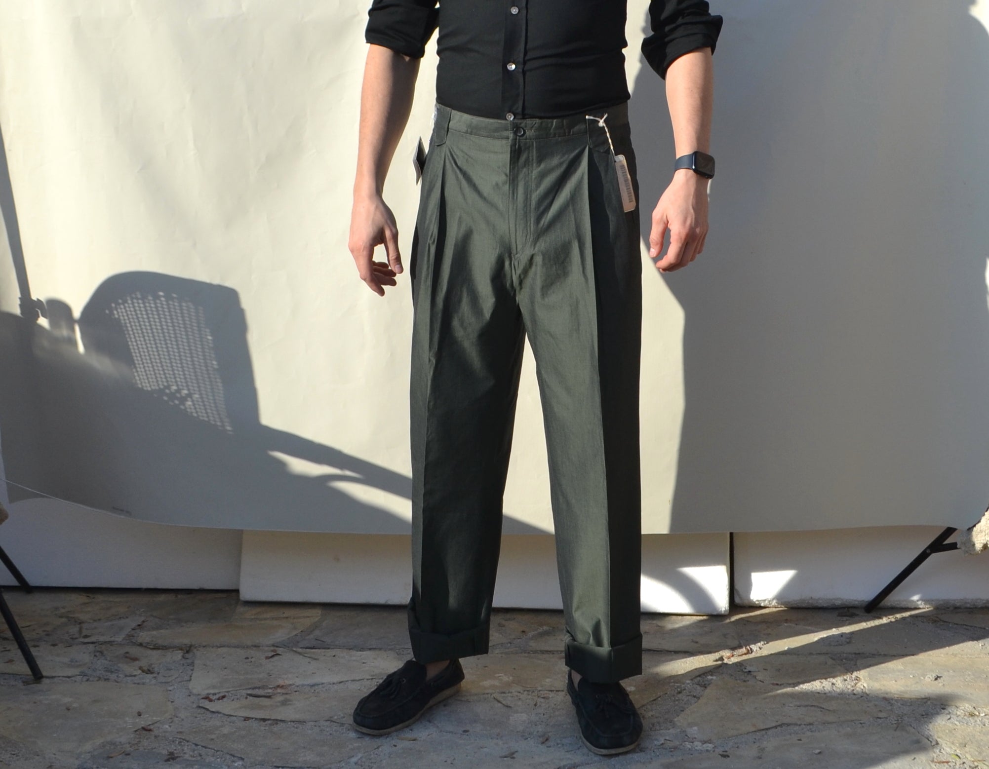Christian Dior 80s/90s stock olive green shiny pants