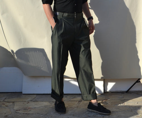 Christian Dior 80s/90s stock olive green shiny pants