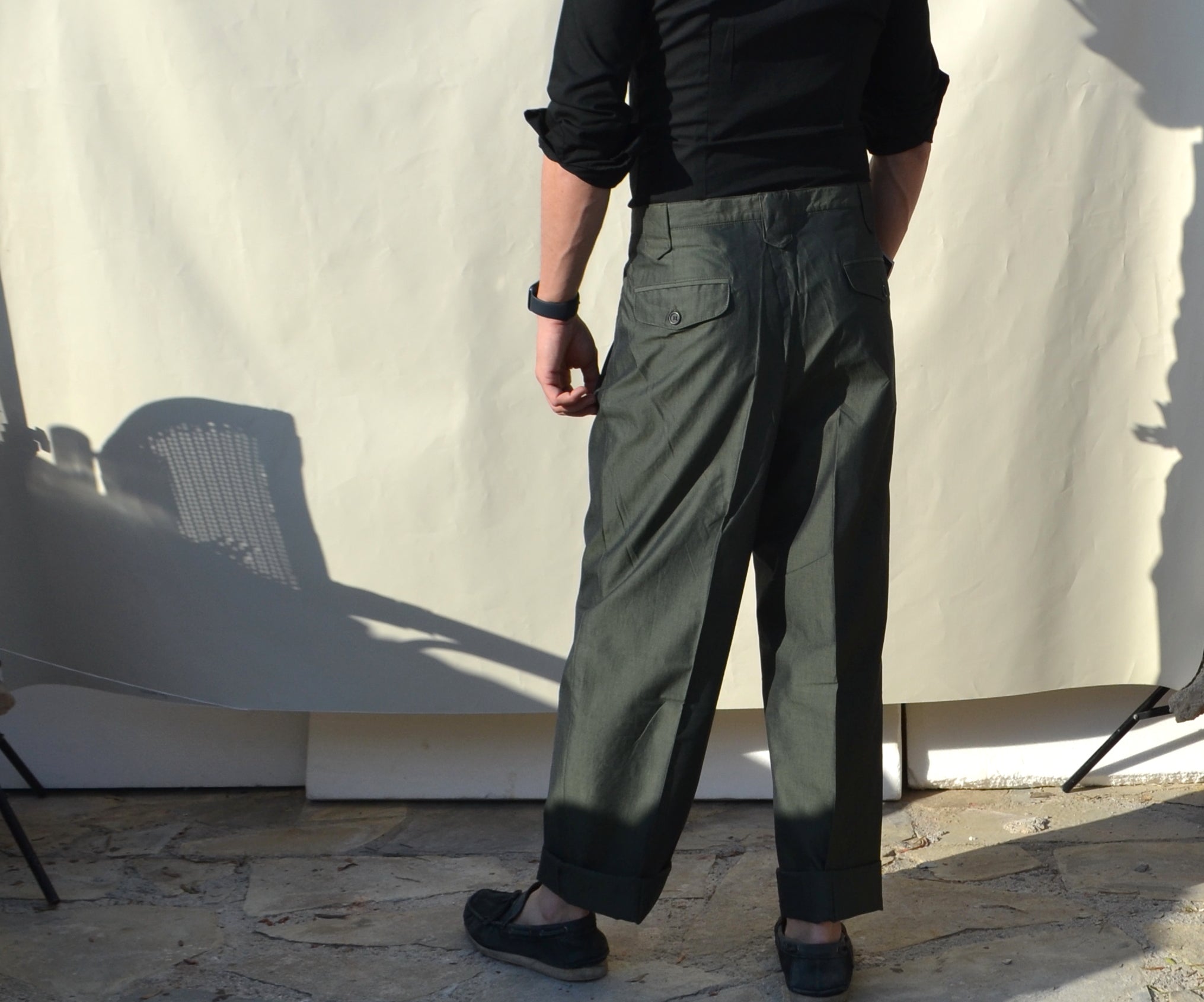 Christian Dior 80s/90s stock olive green shiny pants