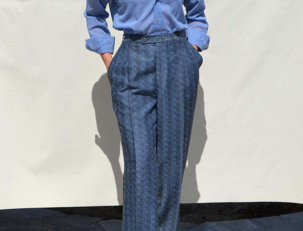 Christian Dior 70s/80s stock jacquard woven pants