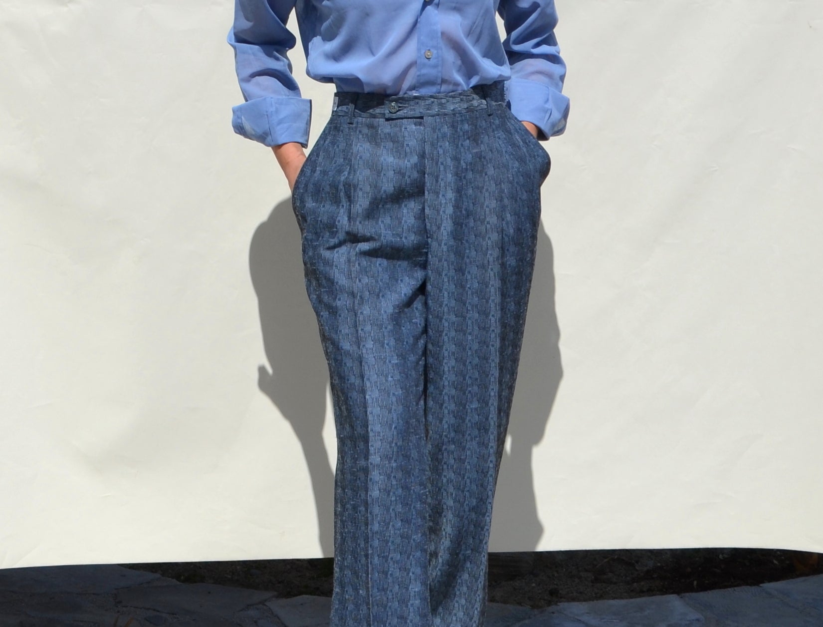Christian Dior 70s/80s stock jacquard woven pants