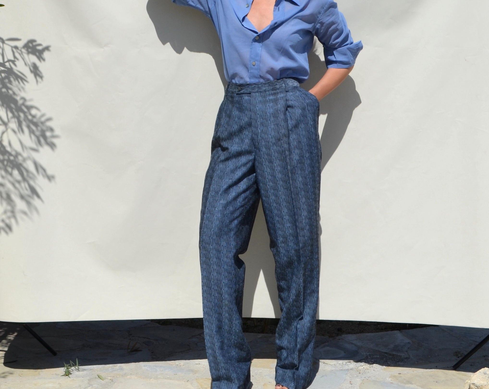 Christian Dior 70s/80s stock jacquard woven pants