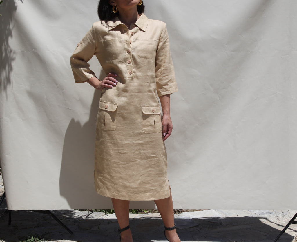 Silvio Testino 100% pure linen dress
