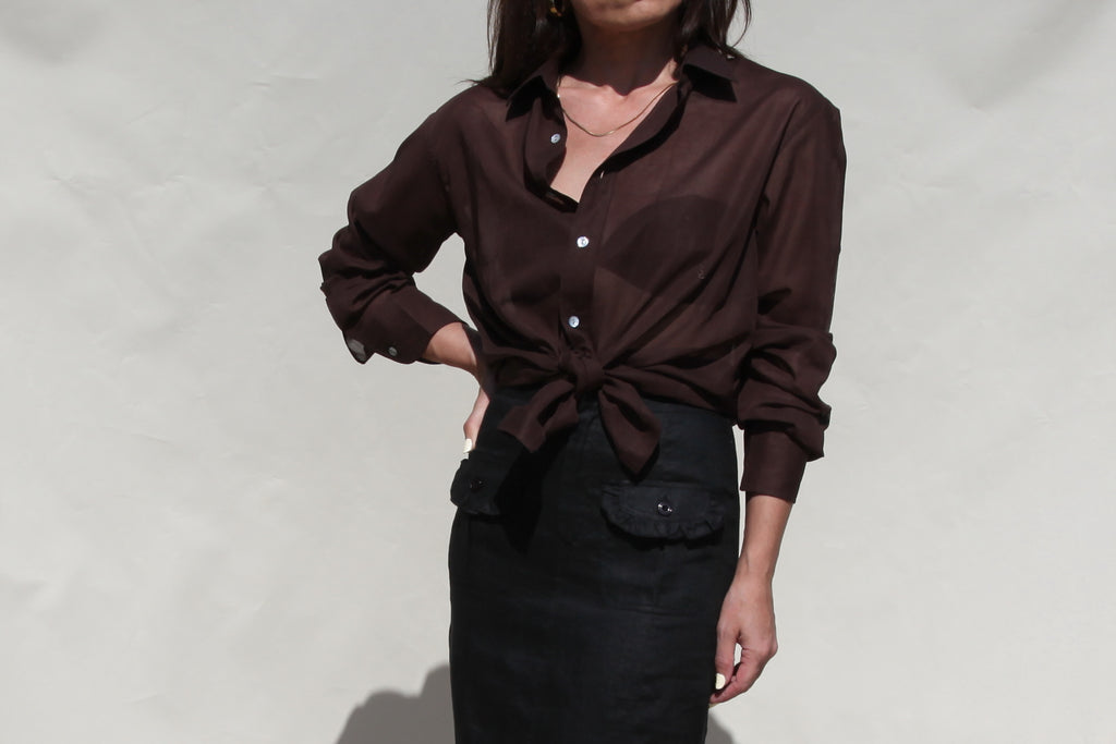 Yves Saint Laurent dark chocolate shirt