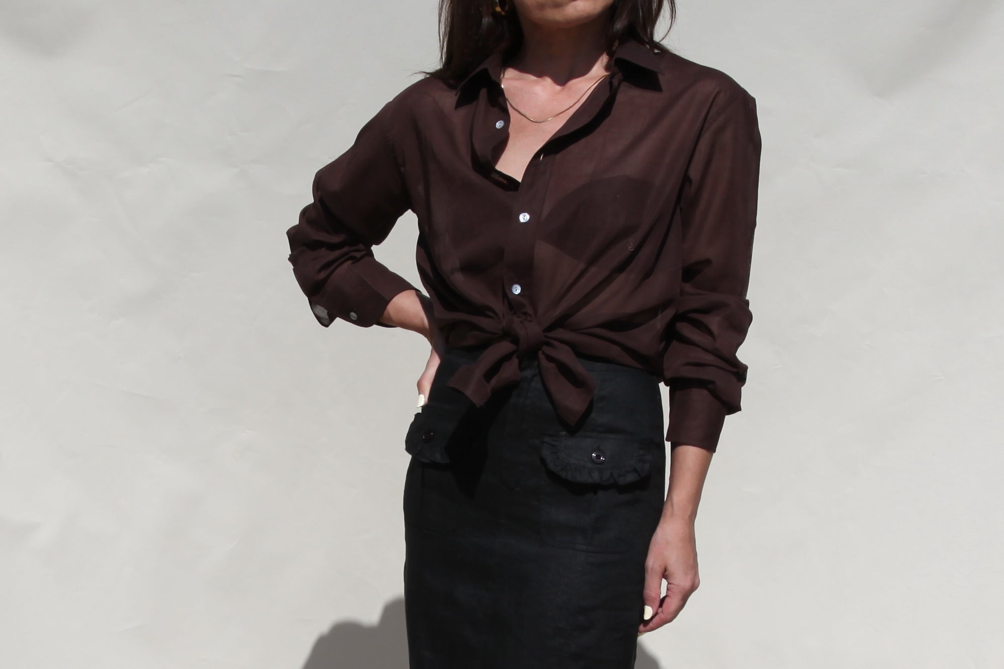 Yves Saint Laurent dark chocolate shirt