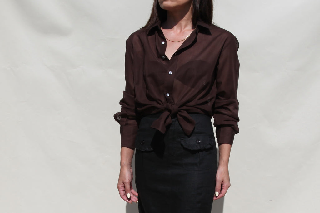 Yves Saint Laurent dark chocolate shirt