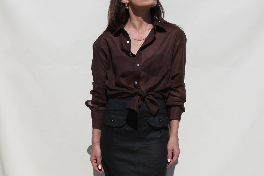 Yves Saint Laurent dark chocolate shirt