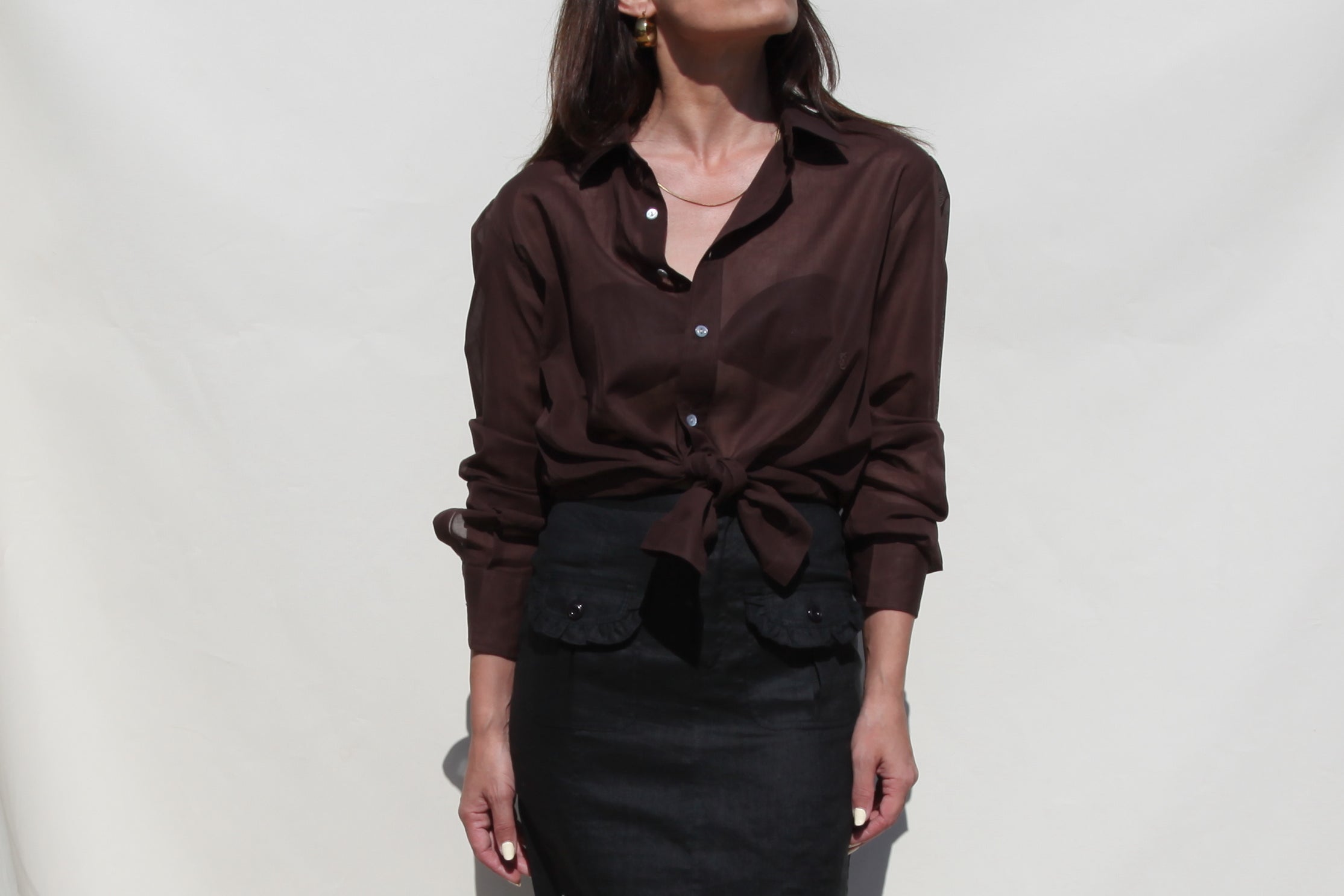 Yves Saint Laurent dark chocolate shirt