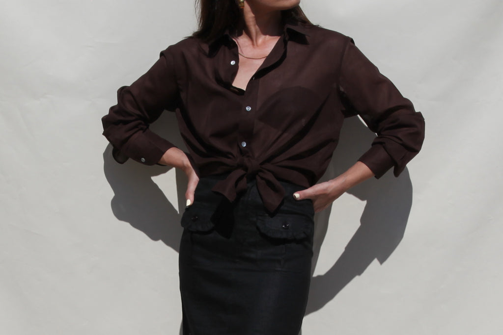 Yves Saint Laurent dark chocolate shirt
