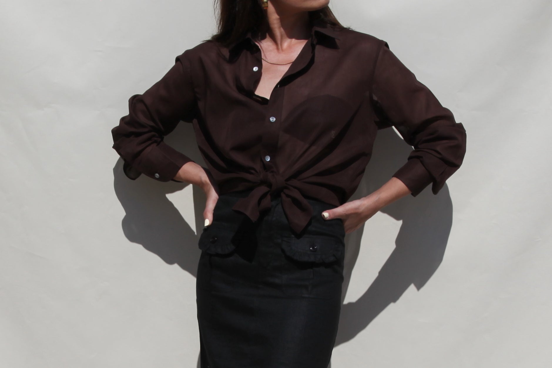 Yves Saint Laurent dark chocolate shirt