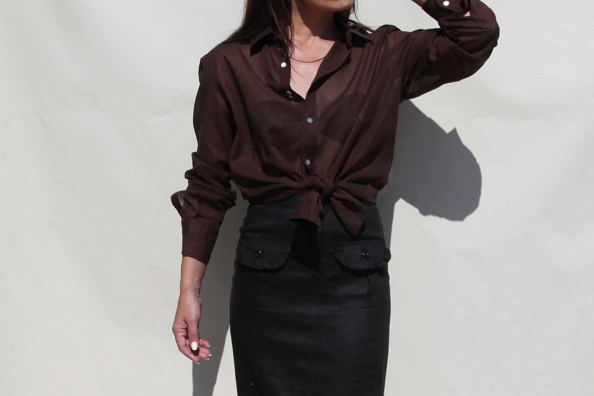 Yves Saint Laurent dark chocolate shirt